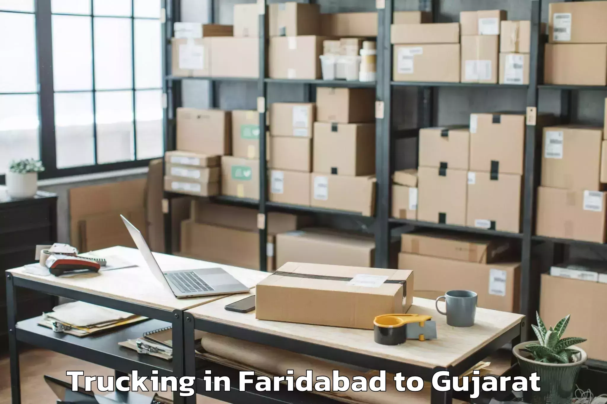 Quality Faridabad to Vaghodia Trucking